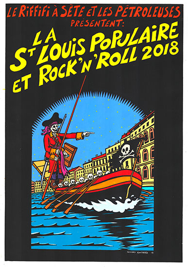 Affiche festival de la Saint-Louis populaire et rock'n roll, Sète,  2018.