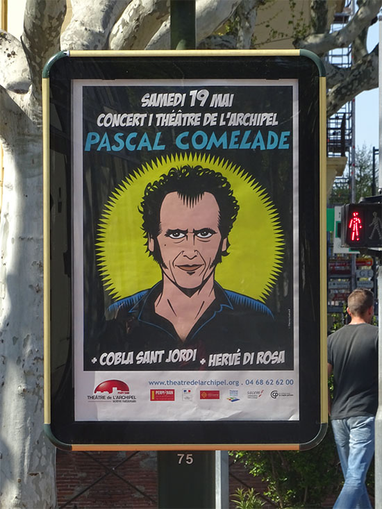 Affiche pour le concert de Pascal Comelade au théâtre de l'Archipel, 2018.